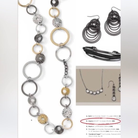 Lia Sophia Improv Mixed Metal Open Linked Circle Shaped Necklace - Picture 5 of 8